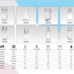 Clear Glass Sauce Bottles 50ml - 65ml